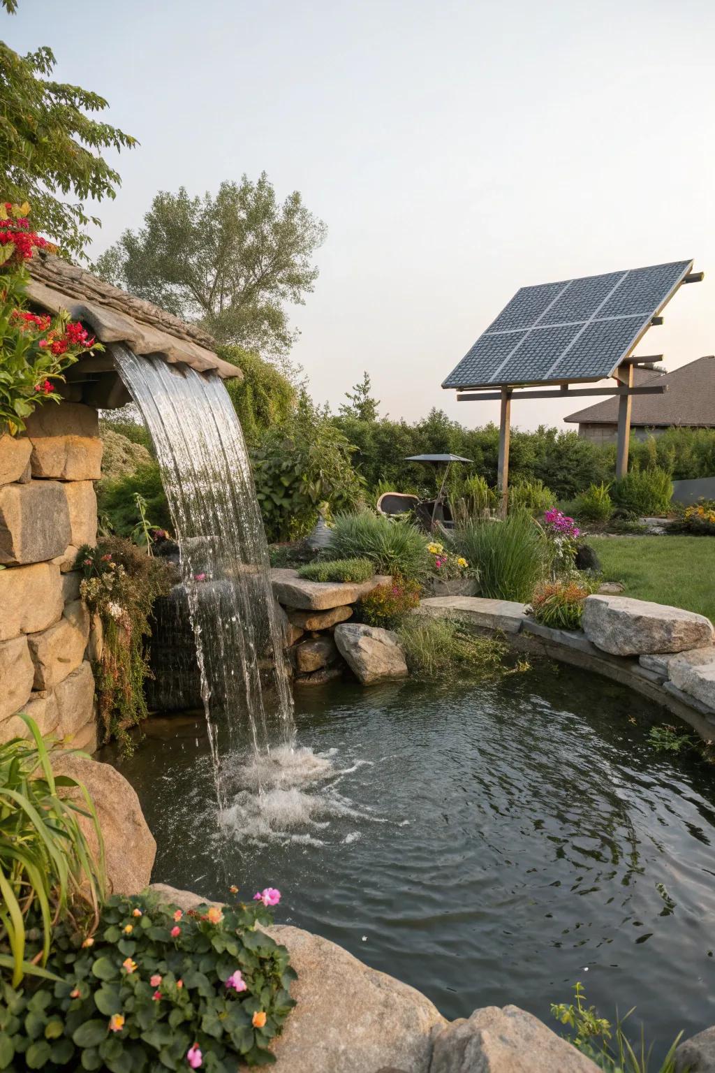 Harness sun energy for an eco-friendly water feature.