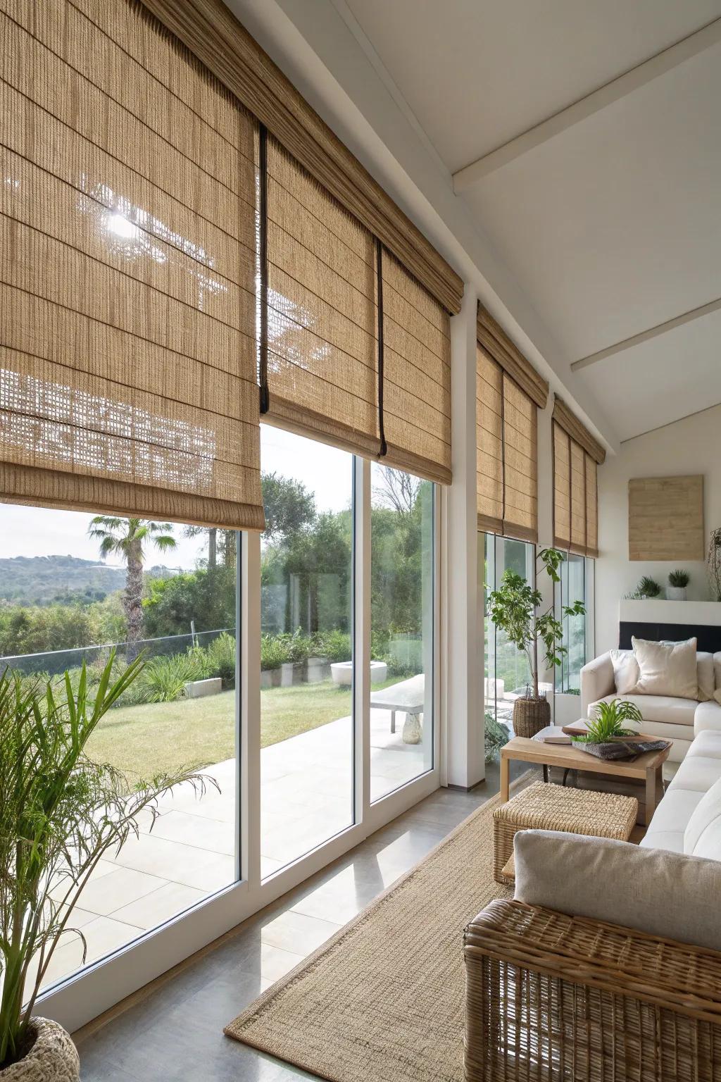 Eco-friendly blinds offering beauty and sustainability.