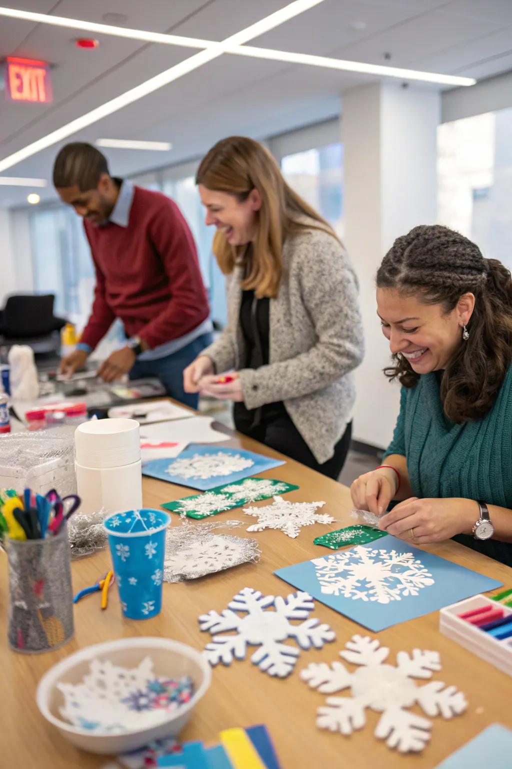 A winter-themed challenge conveys amusement and engagement to the office.