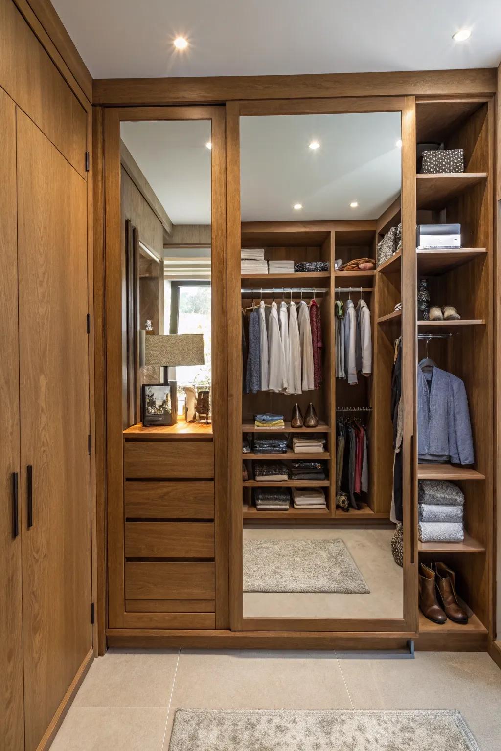 A complete mirror elevates your closet journey.