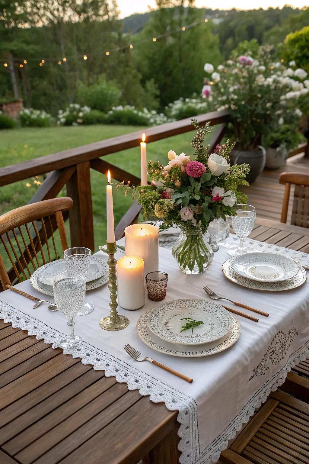 You can make wonderful memories and enjoy delicious meals on your deck with an outdoor dining setup.