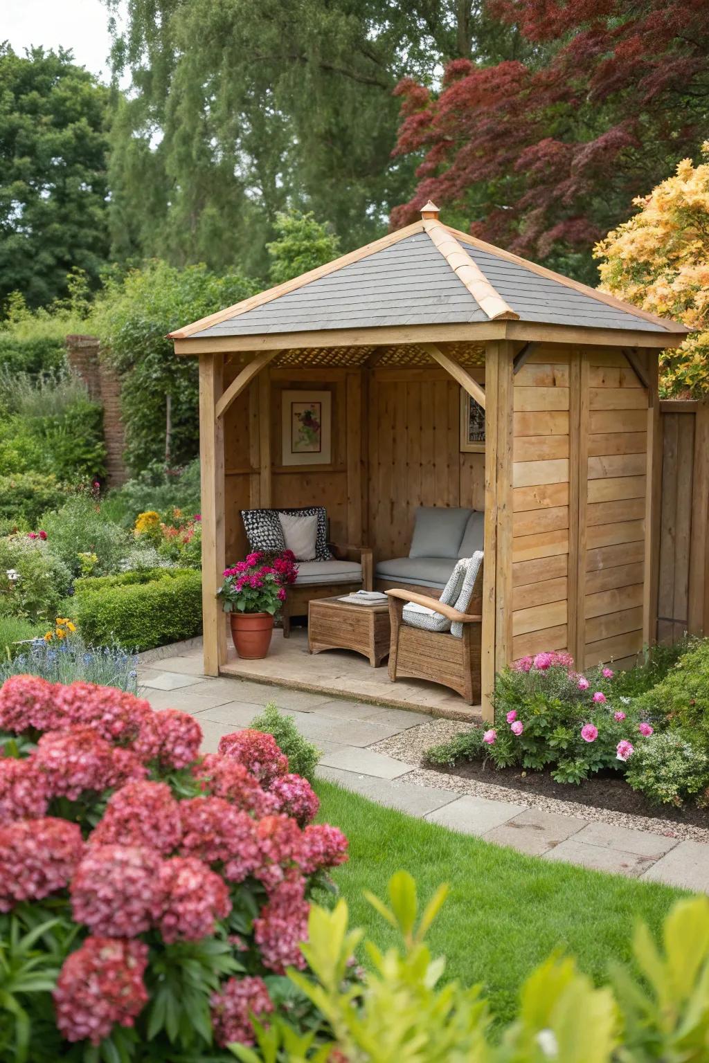 Create your personal retreat with a timber shelter.