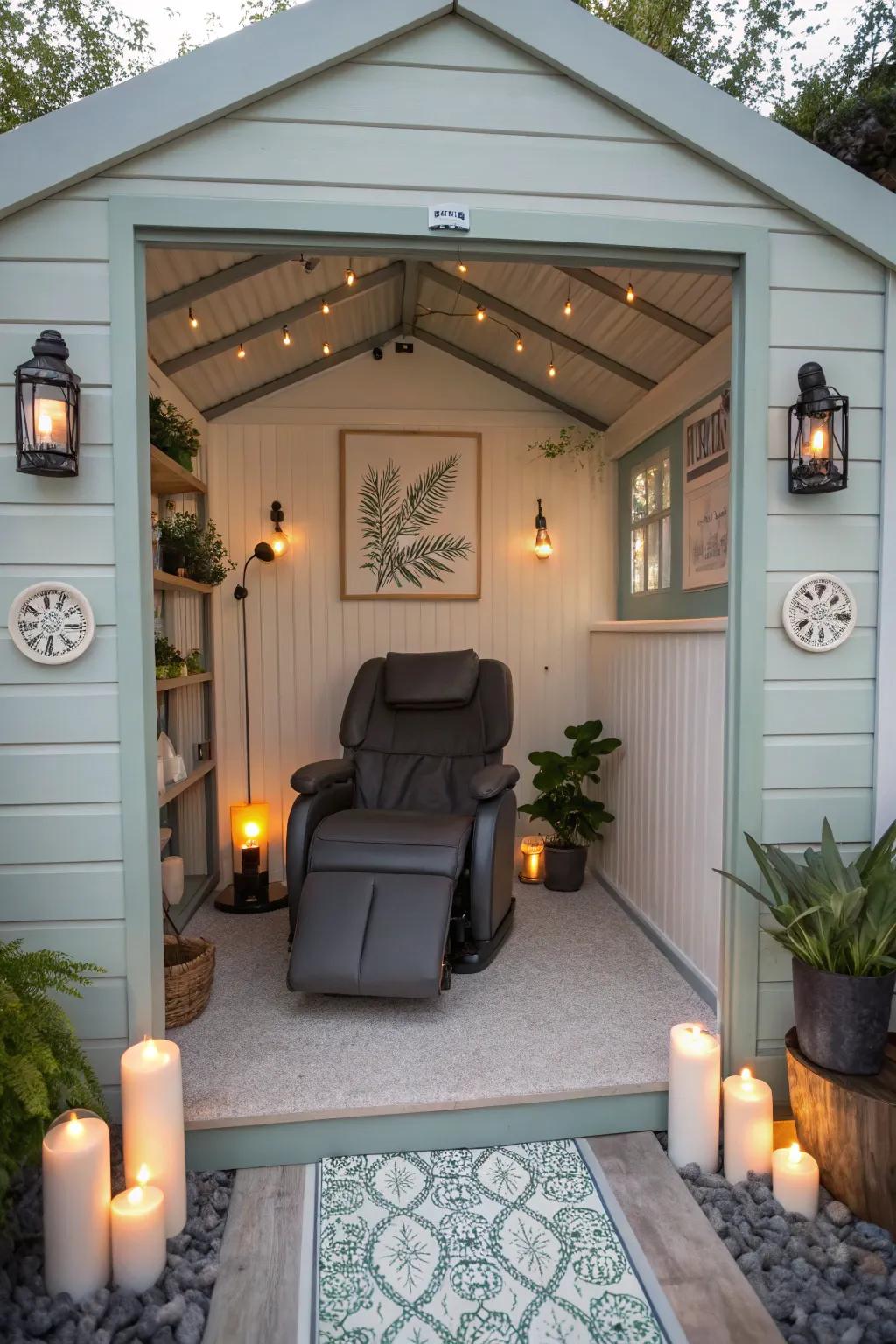 Experience luxury and decompression with a spa retreat in your shed.