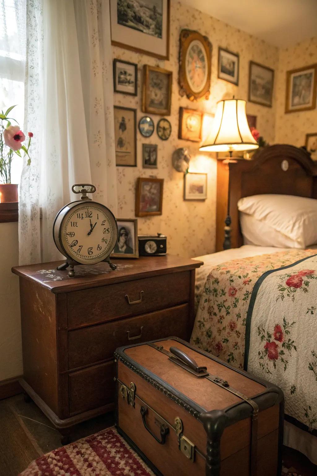Vintage pieces add historical charm and depth