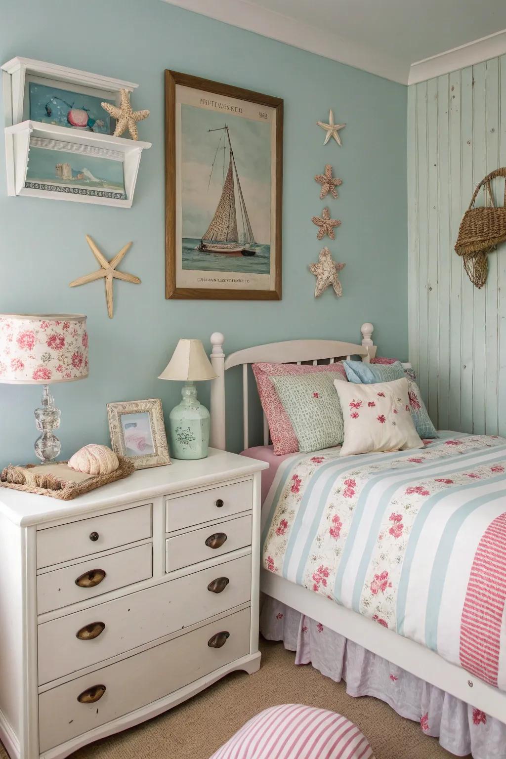 A themed space establishing a cohesive and personalized room.