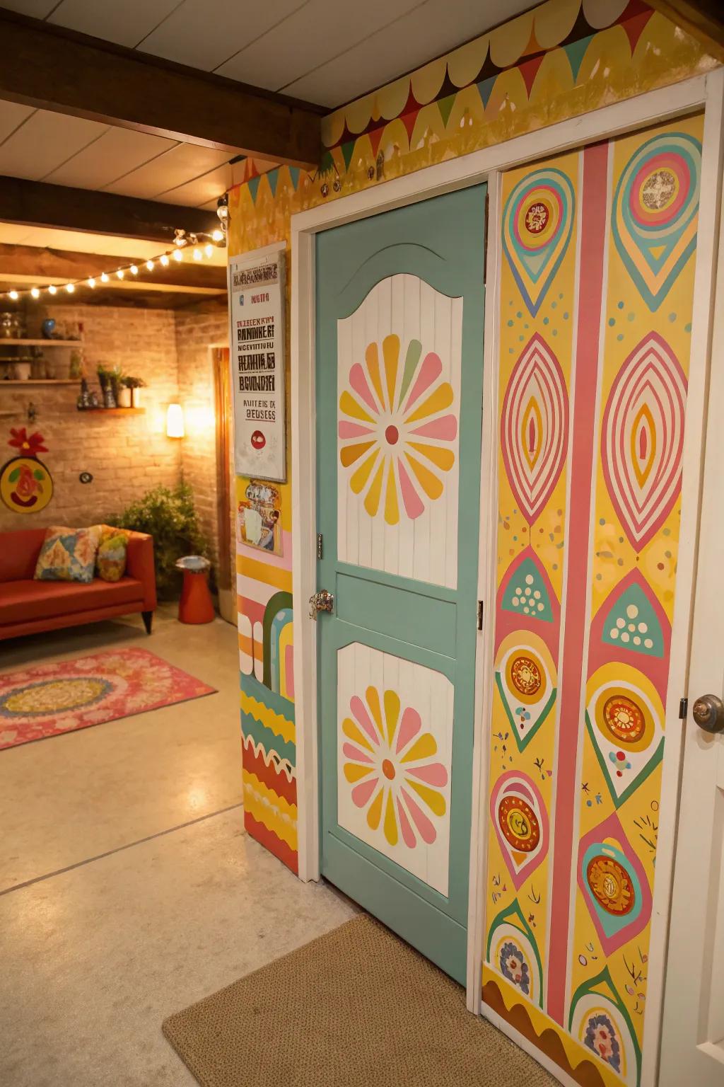 A retro-styled door that brings back the joy and nostalgia of past decades.