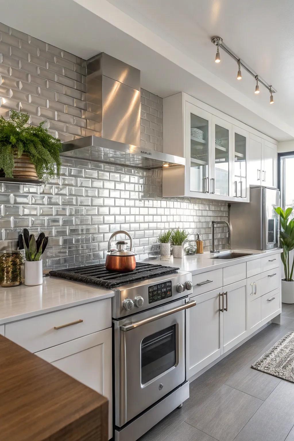 Metal pieces add a smooth and glamorous edge to your kitchen.