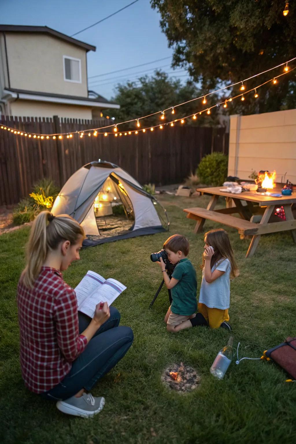 A photo journal chronicles the memories of your camping expedition.