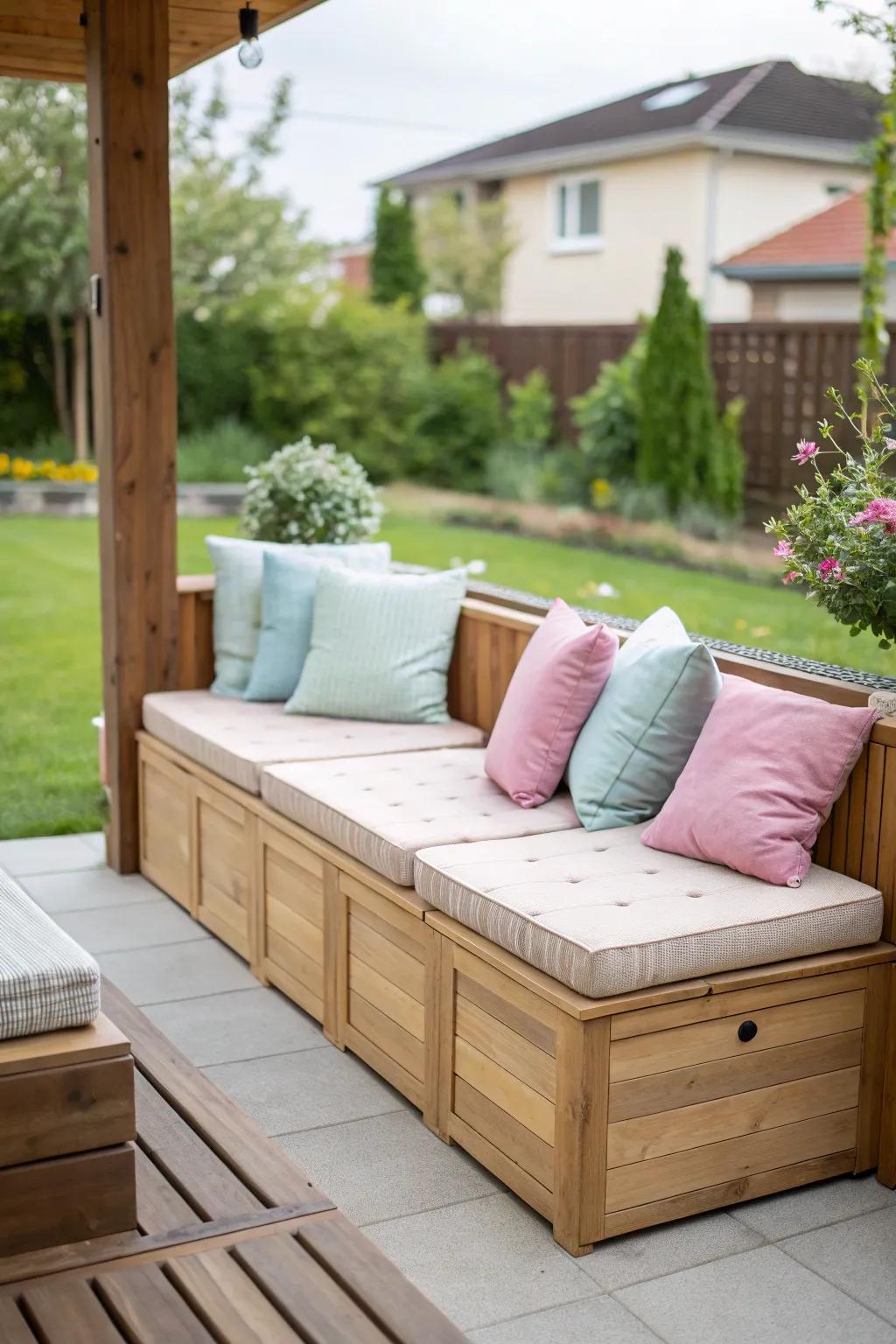 Pre-installed seating grants functionality and space-conserving answers.