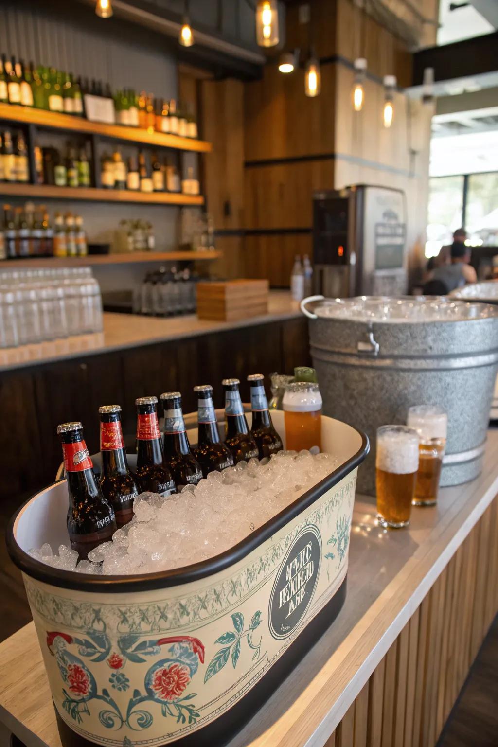 A u-pour beer spot introduces a relaxed and enjoyable aspect.