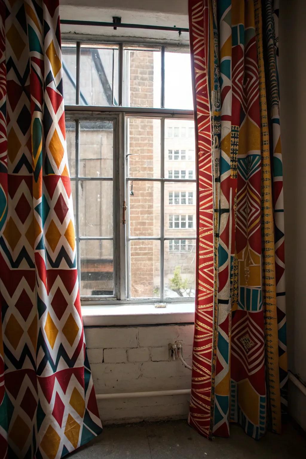 Geometric patterns create an energetic focal point in your basement.