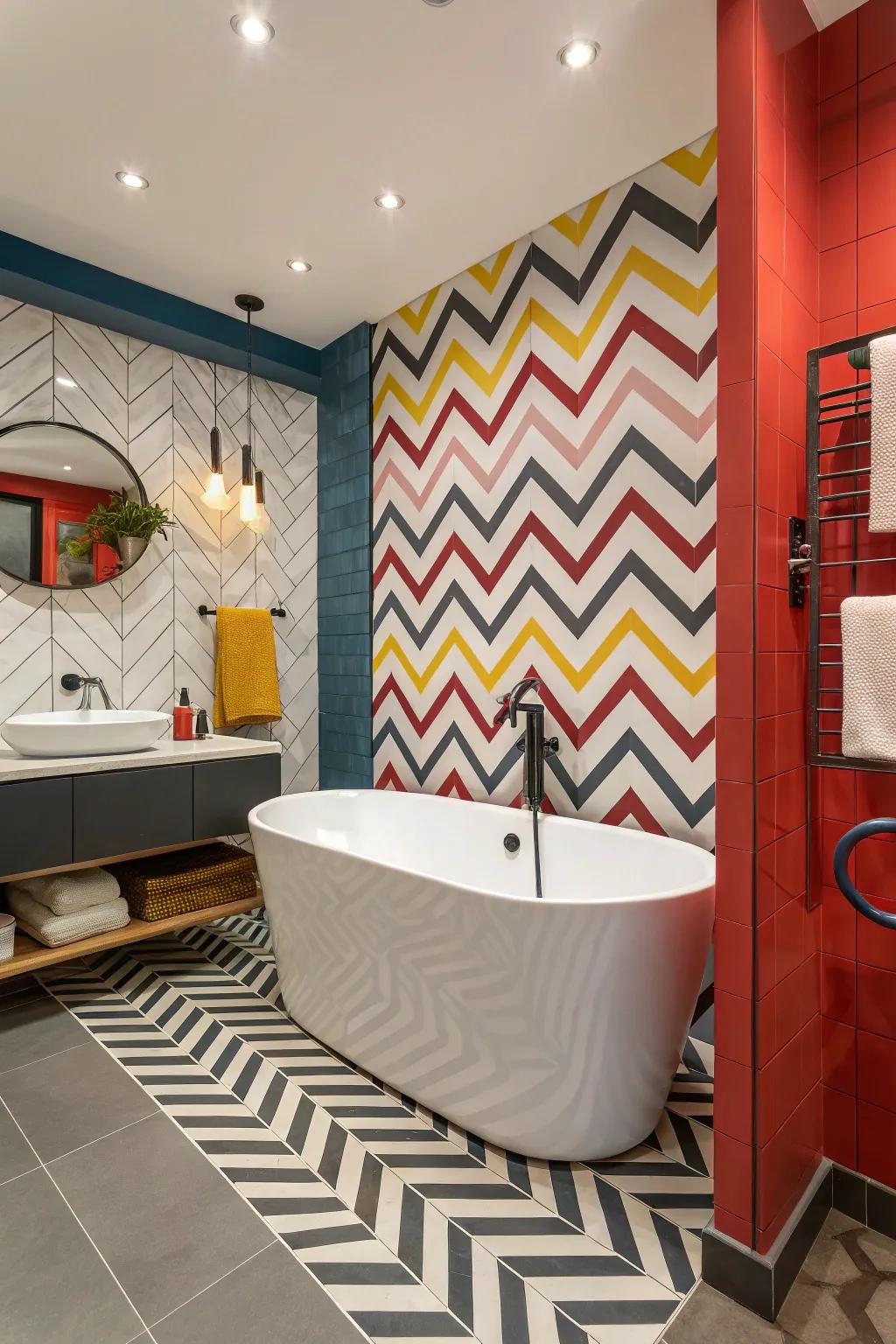 Dynamic flair shown through triangle pattern tiling