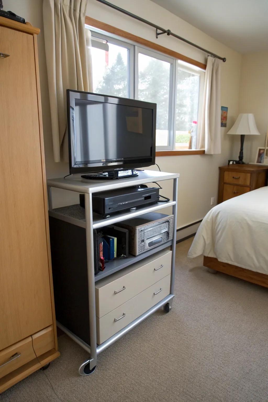 Mobile TV stands offer dynamic versatility.