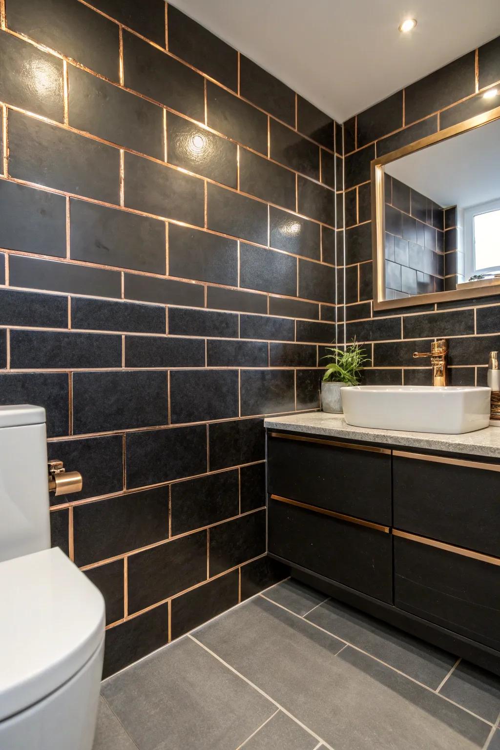 Copper grout incorporates a unique and remarkable detail.