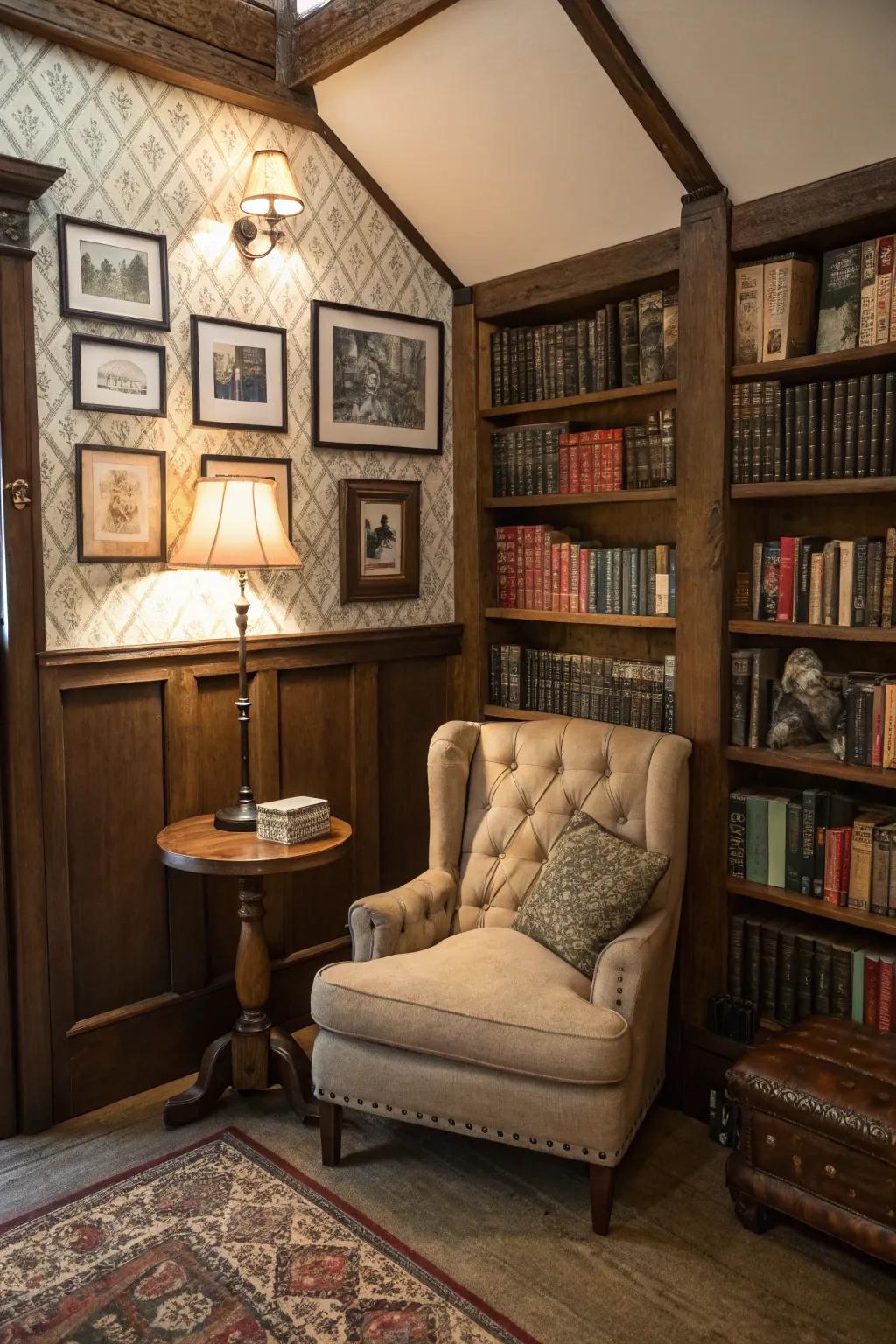 A period nook that transports you back in time using its nostalgic charm.