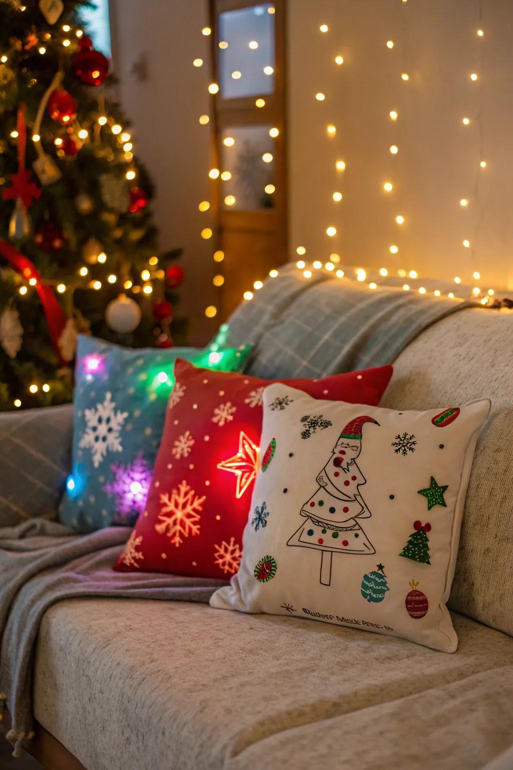 LED highlights fashioning a mesmerizing radiance in the holiday ornamentation.