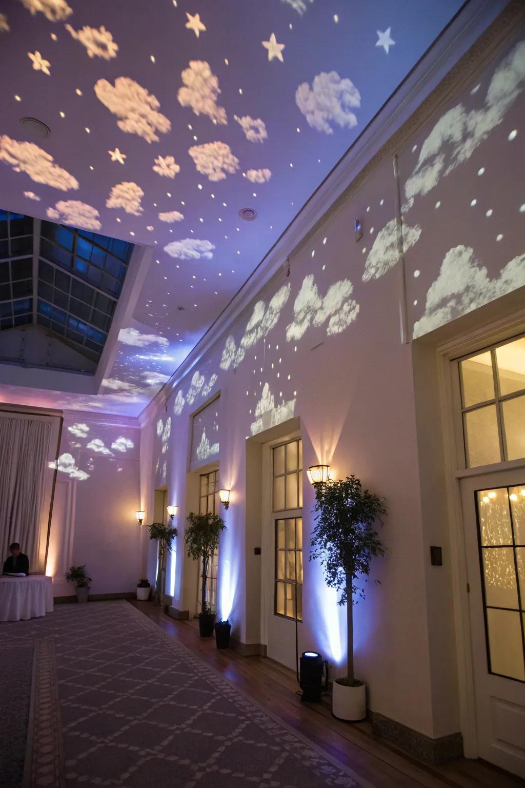 Cumulus projection lights fashion a dynamic and enchanting atmosphere.