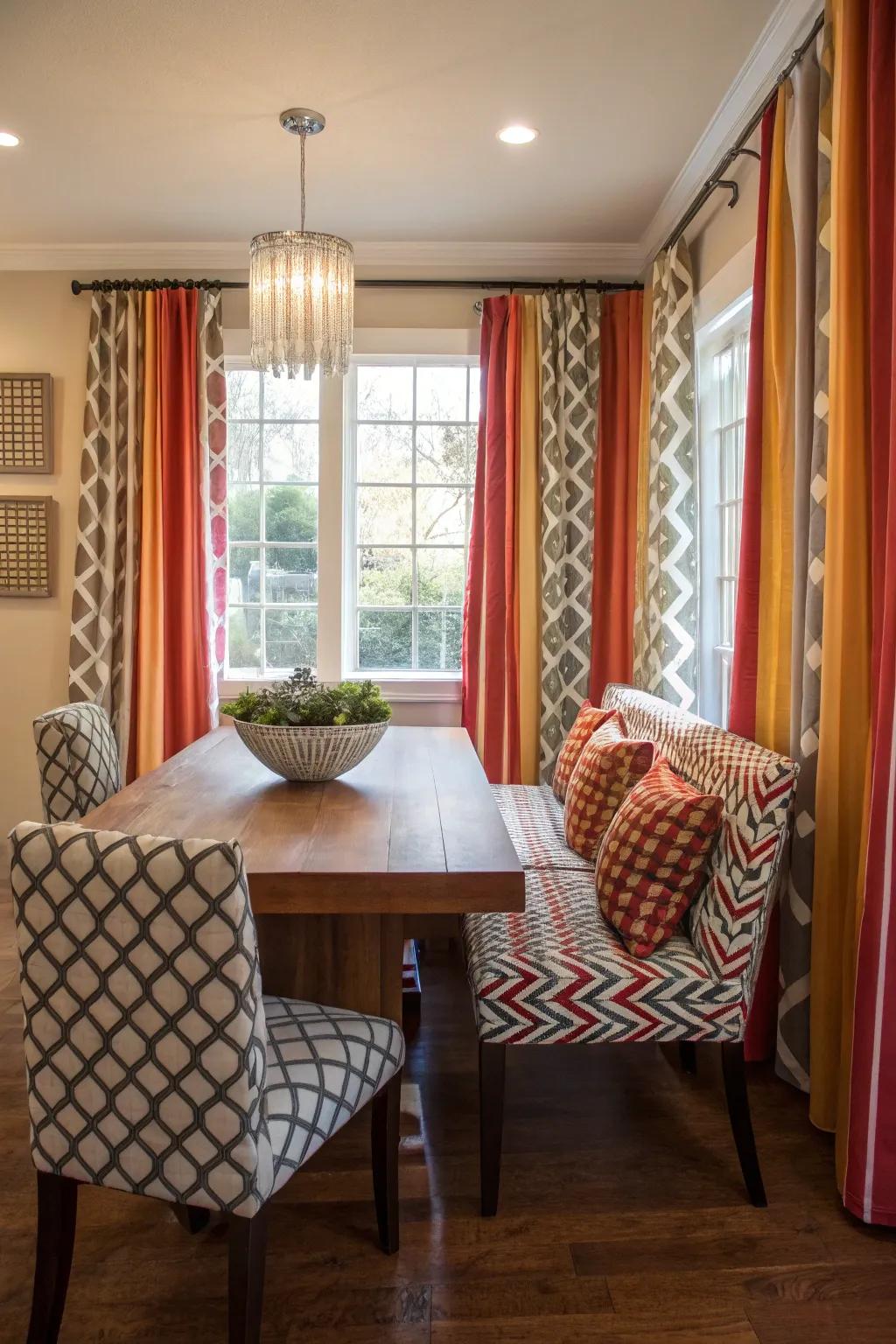 Bold patterns add a modern twist to coastal design.