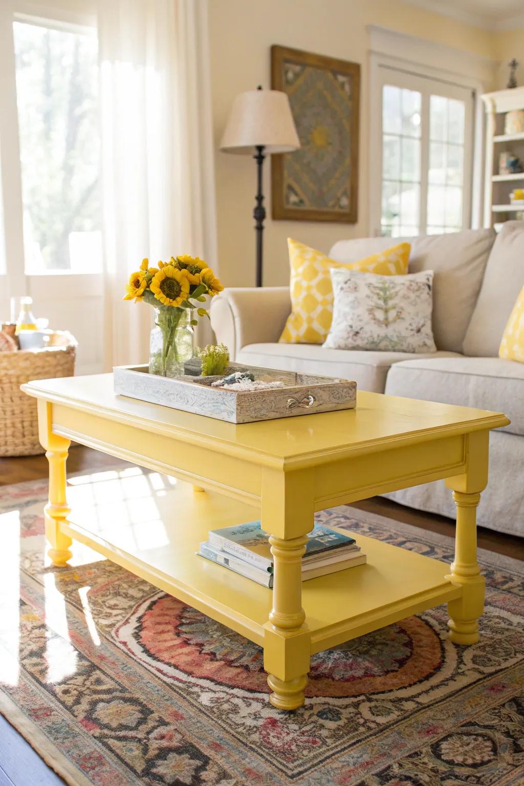 Golden tones add a cheerful and sunny touch to any room.