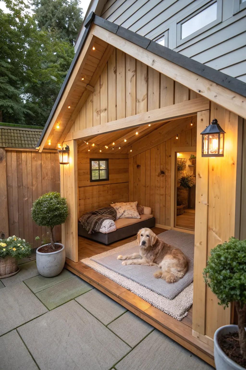 Treat your pets to a luxury shed dog house.