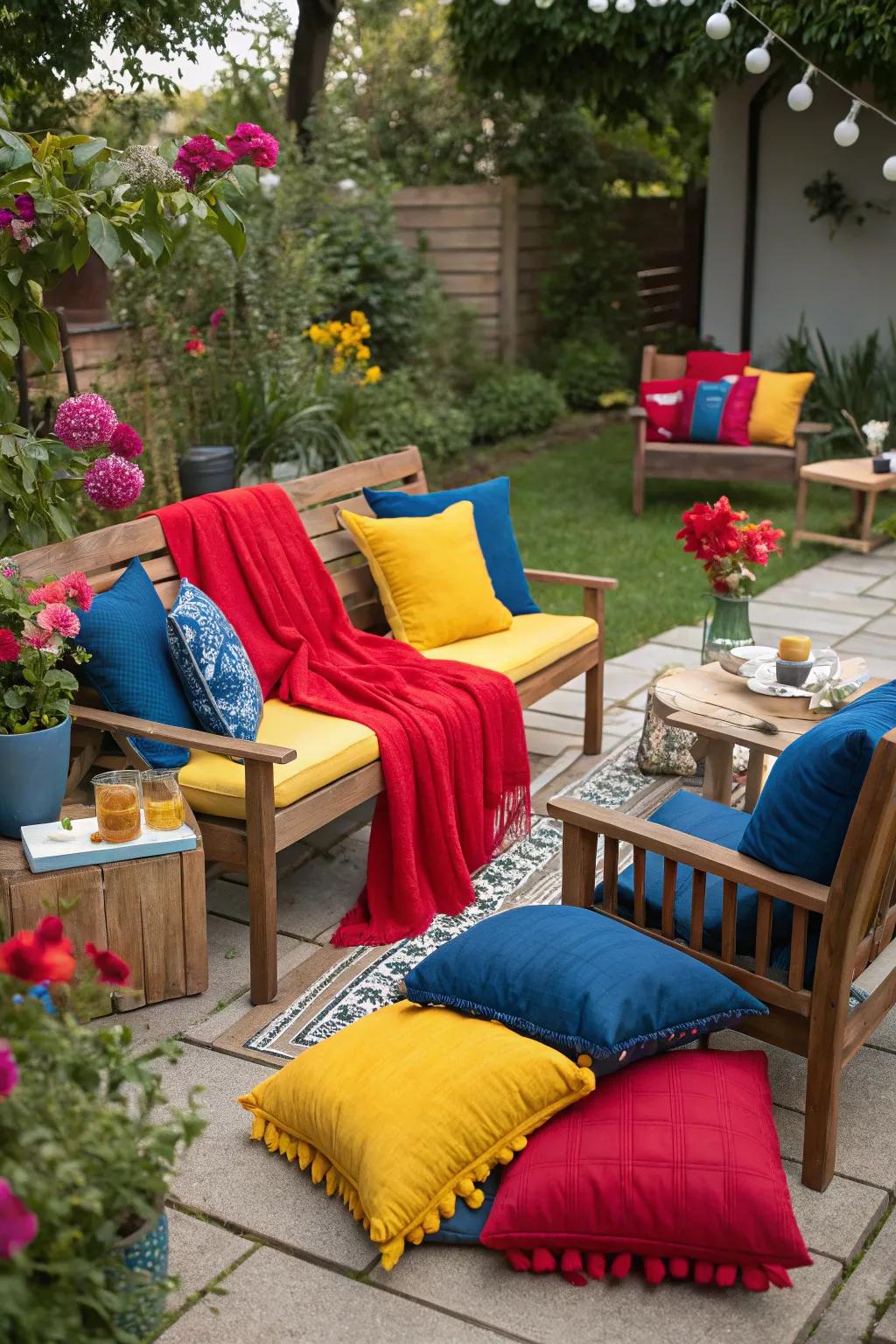 Radiant textiles incorporate vibrancy and style.