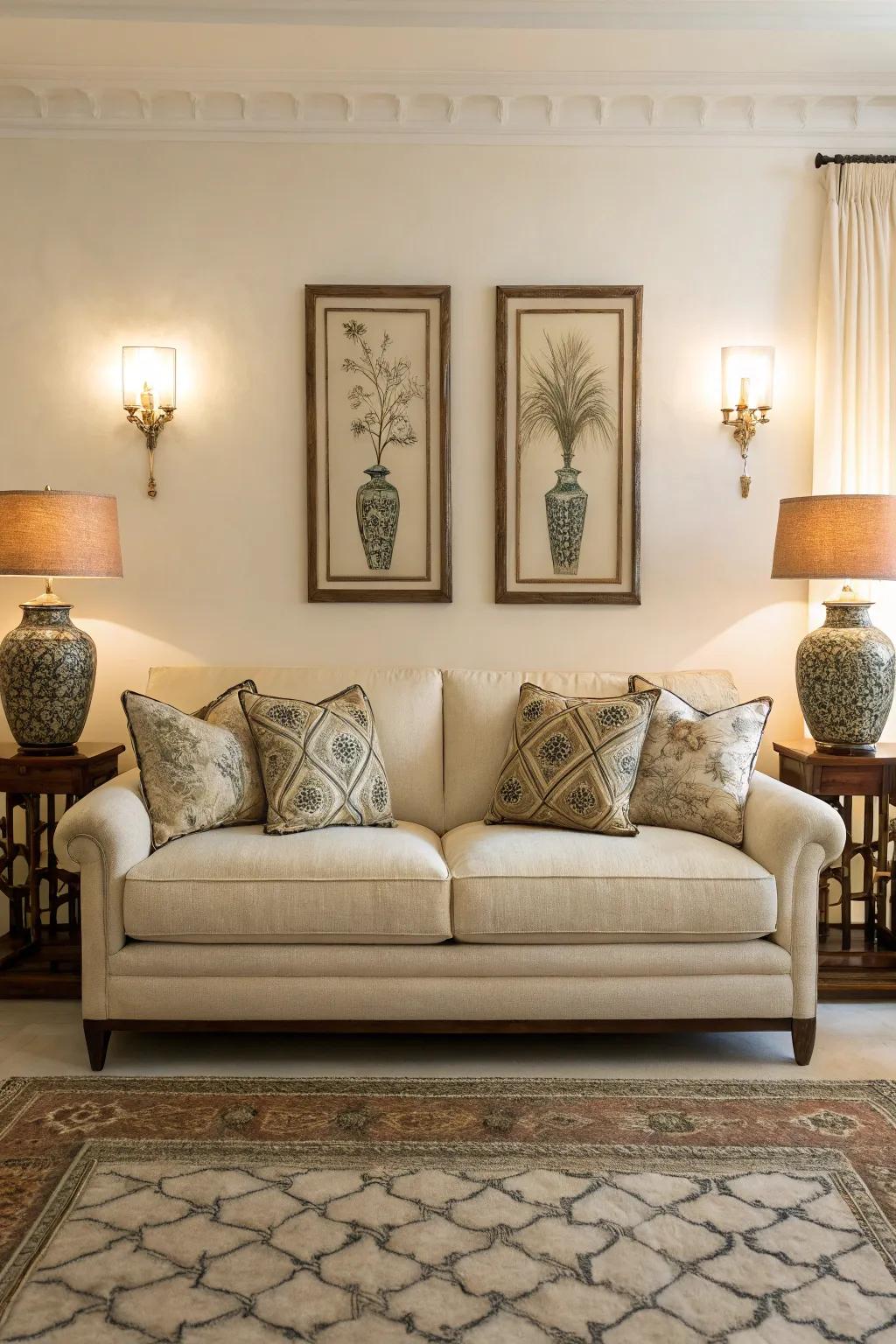 Symmetry in décor creates a harmonious and balanced look.