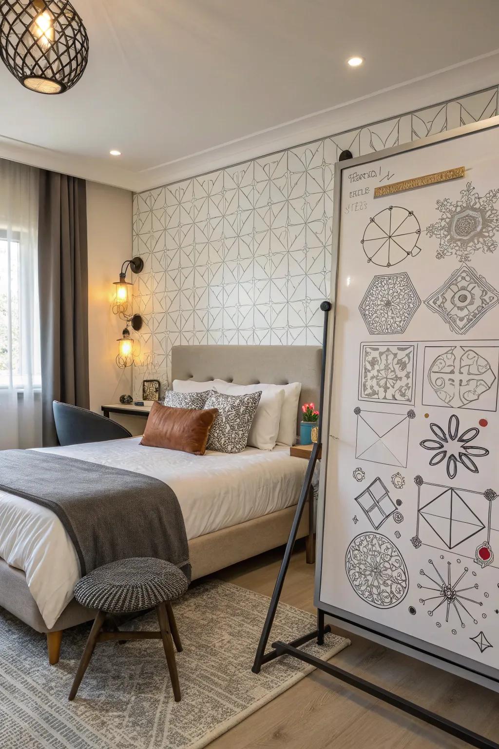 Boost your room's style with chic geometric patterns.