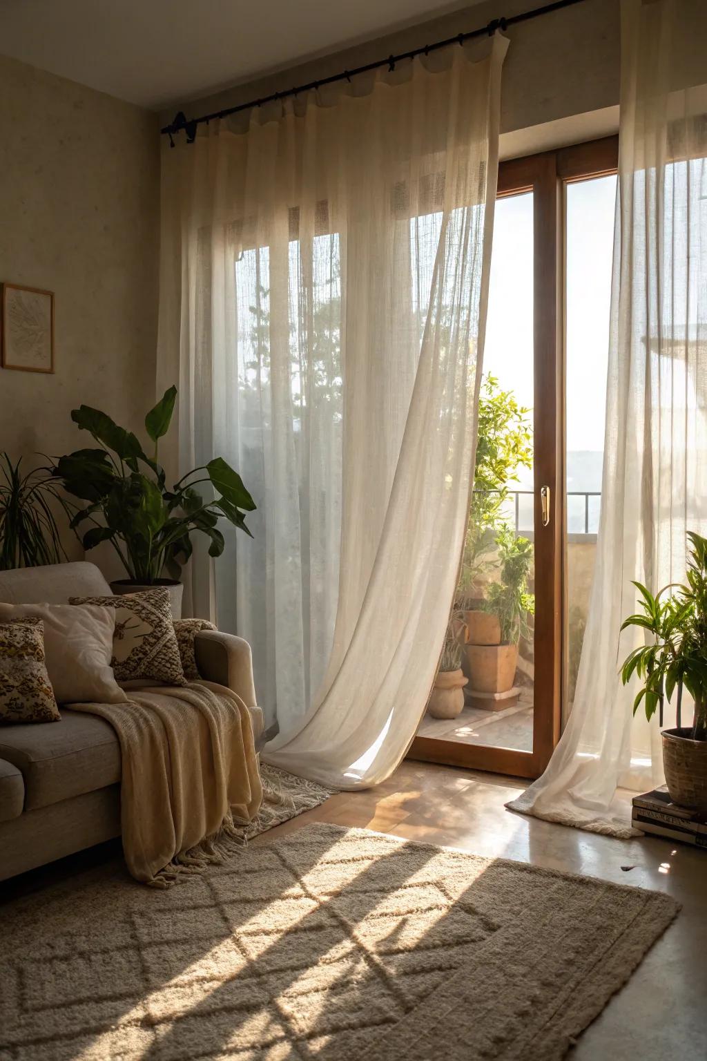 Thin drapes introduce sophistication and a dash of mystery.