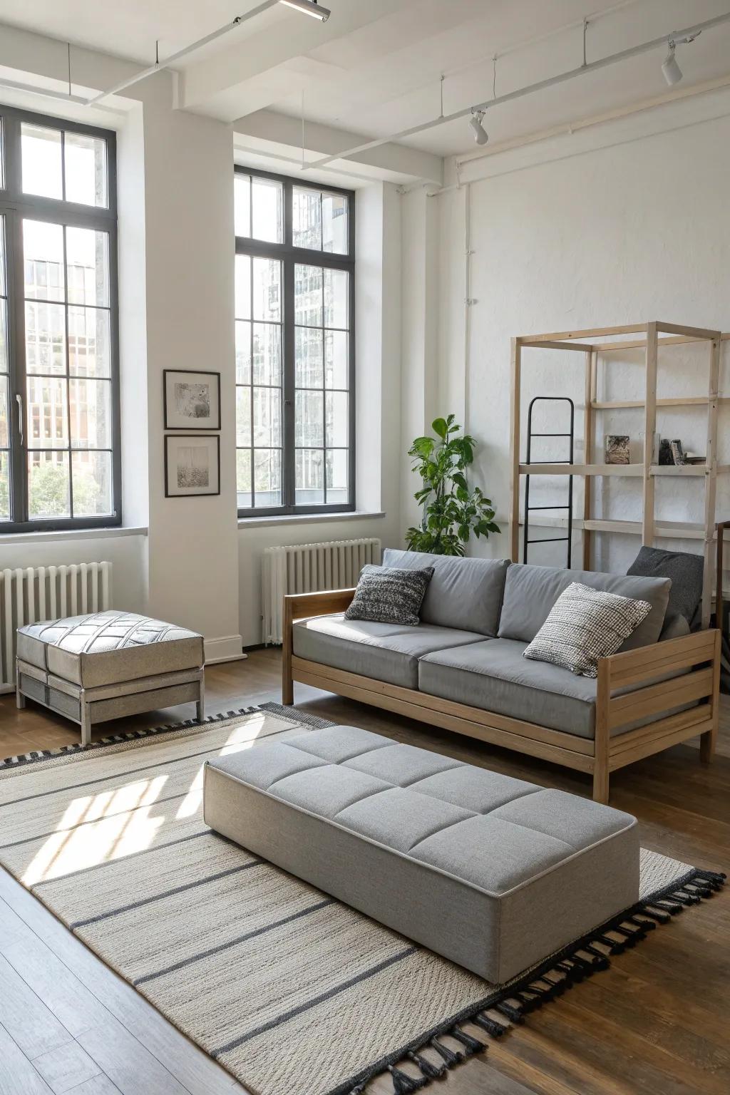 A system that you can change around makes the space flexible and useful.