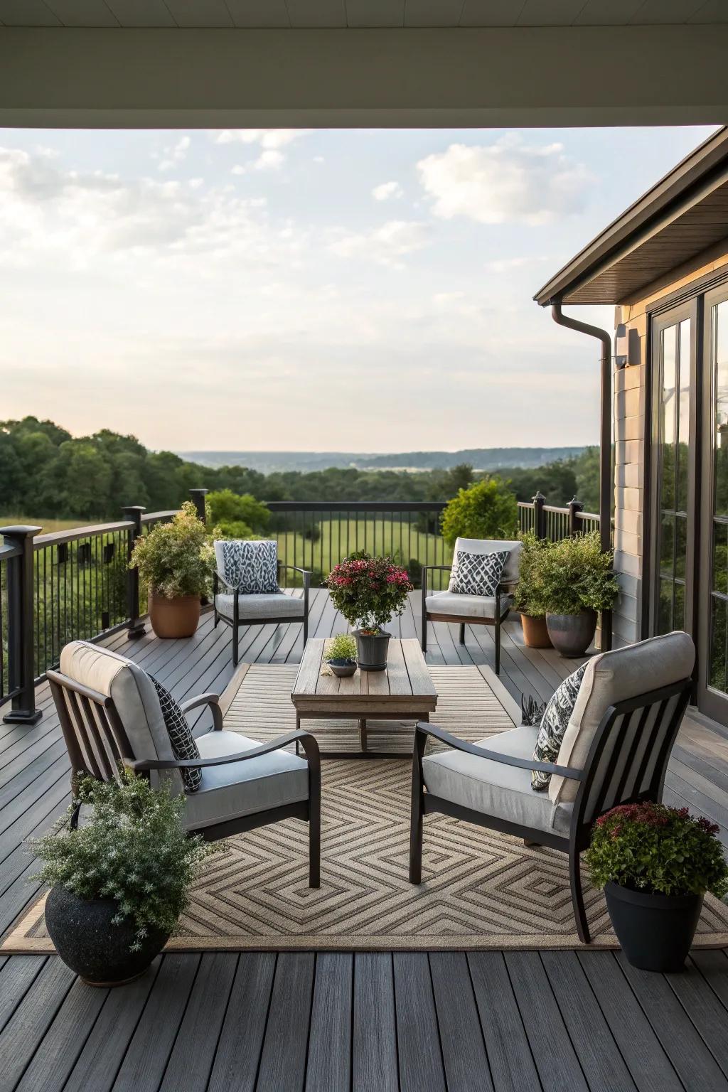 A balanced layout brings balance and harmony to your deck design.
