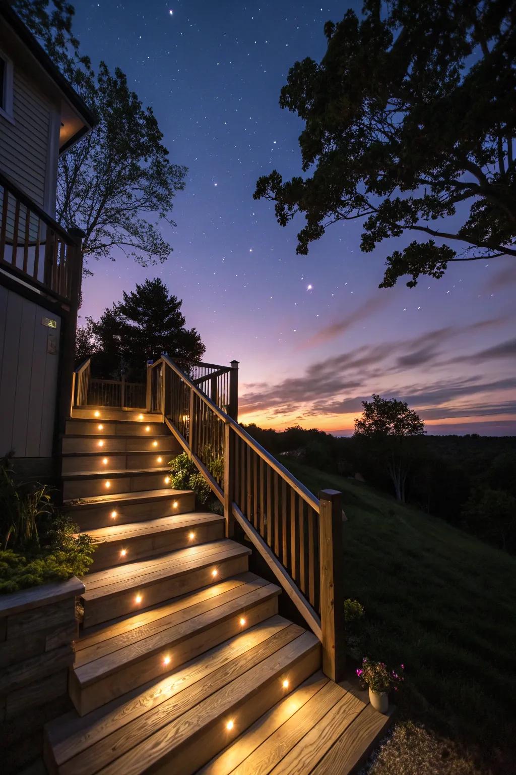 Enhance safety and ambiance with integrated lighting.