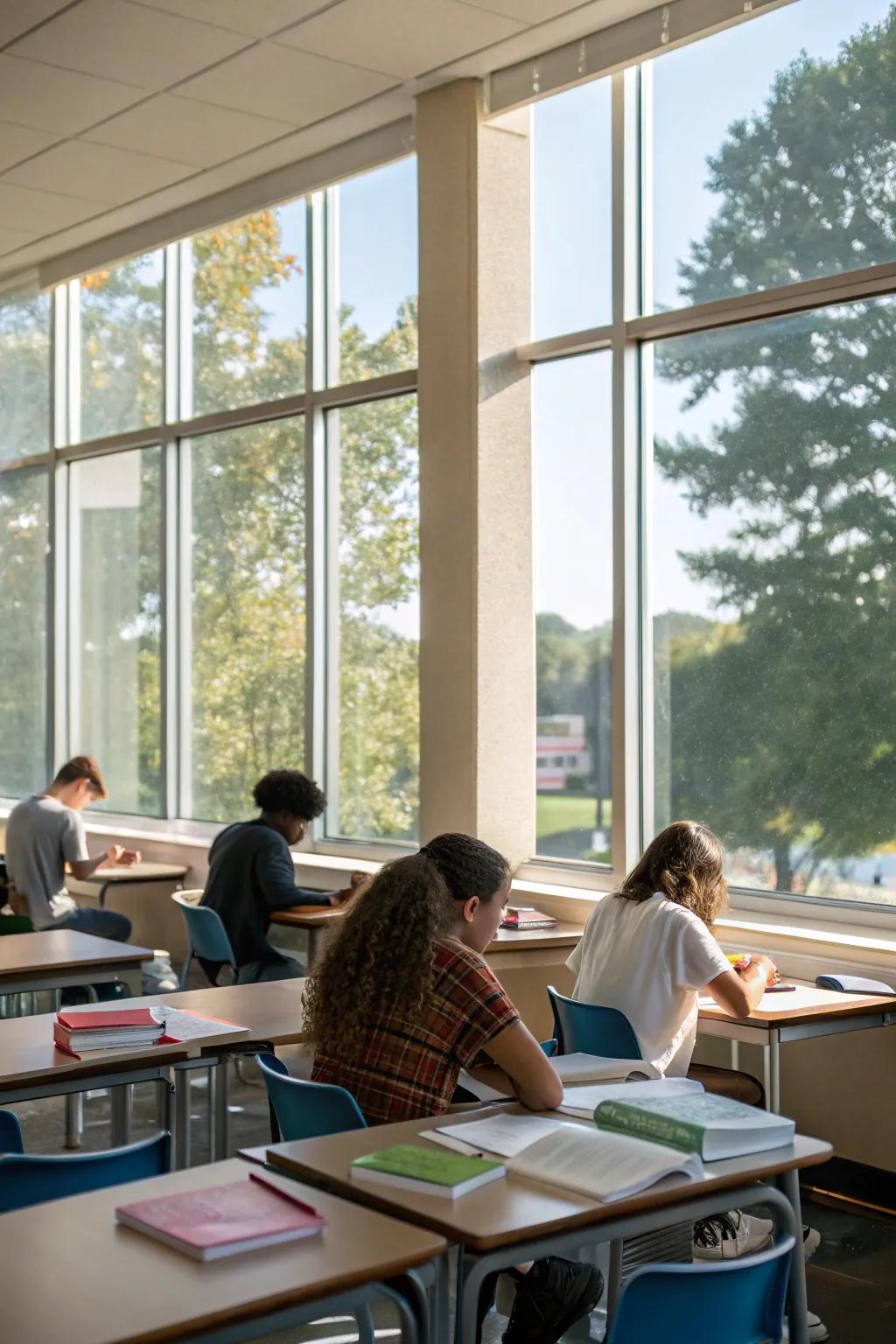 Desks by windows offer inspiration.