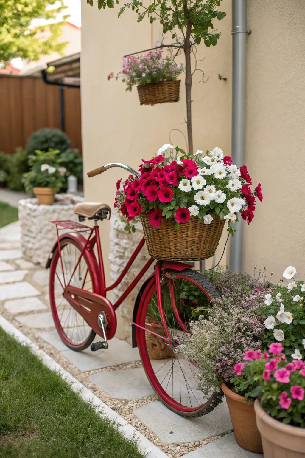 Give new life with style: This bright cycle planter adds a pop of color and charm to any garden!
