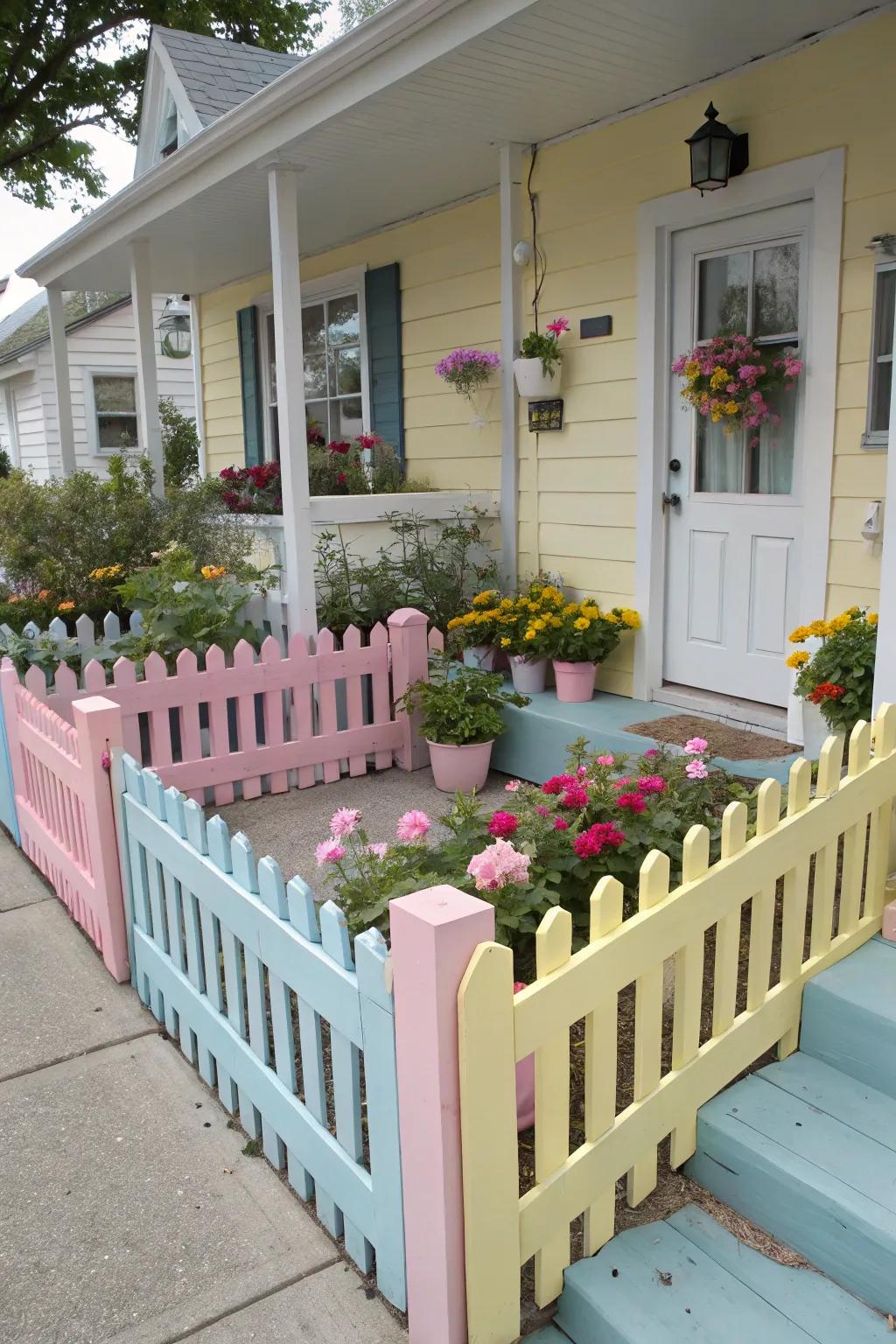 Miniature garden gates supply a quaint and vibrant frame.