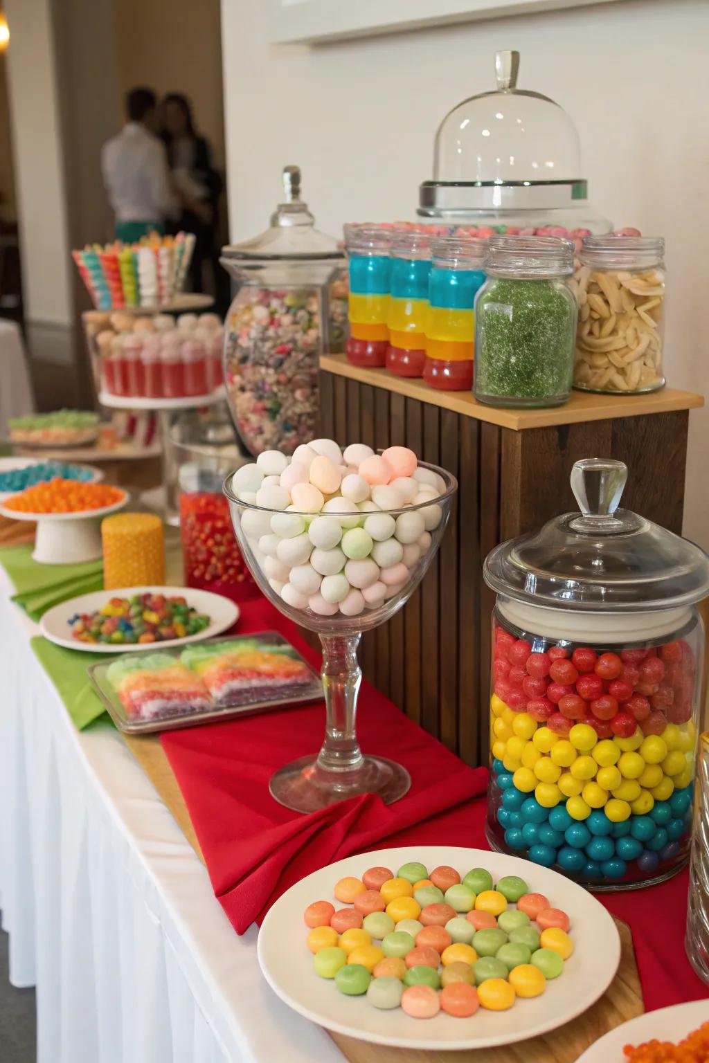 Unique sweets making the setup stand out.
