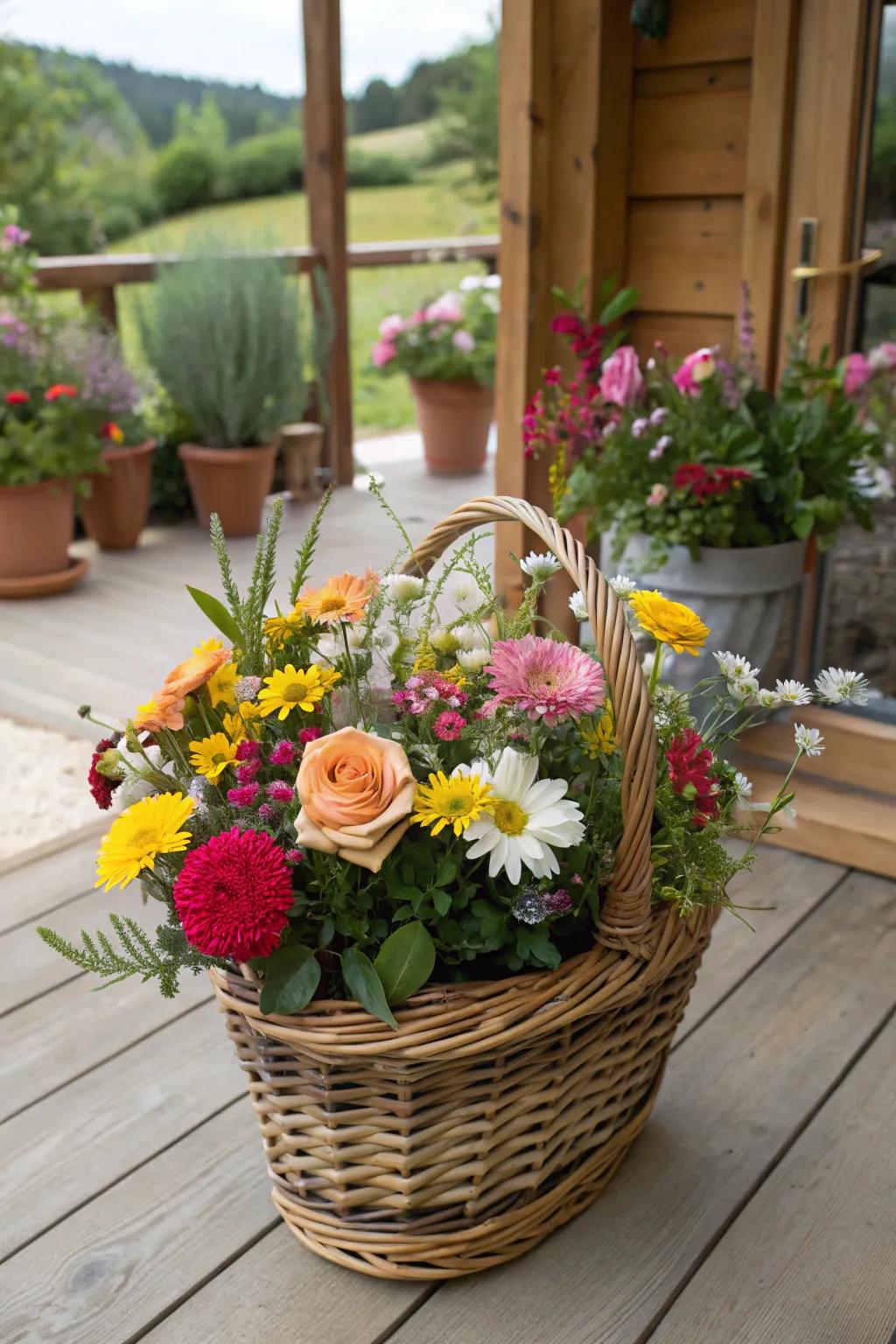 Vibrant colors and scents from garden-picked flowers.