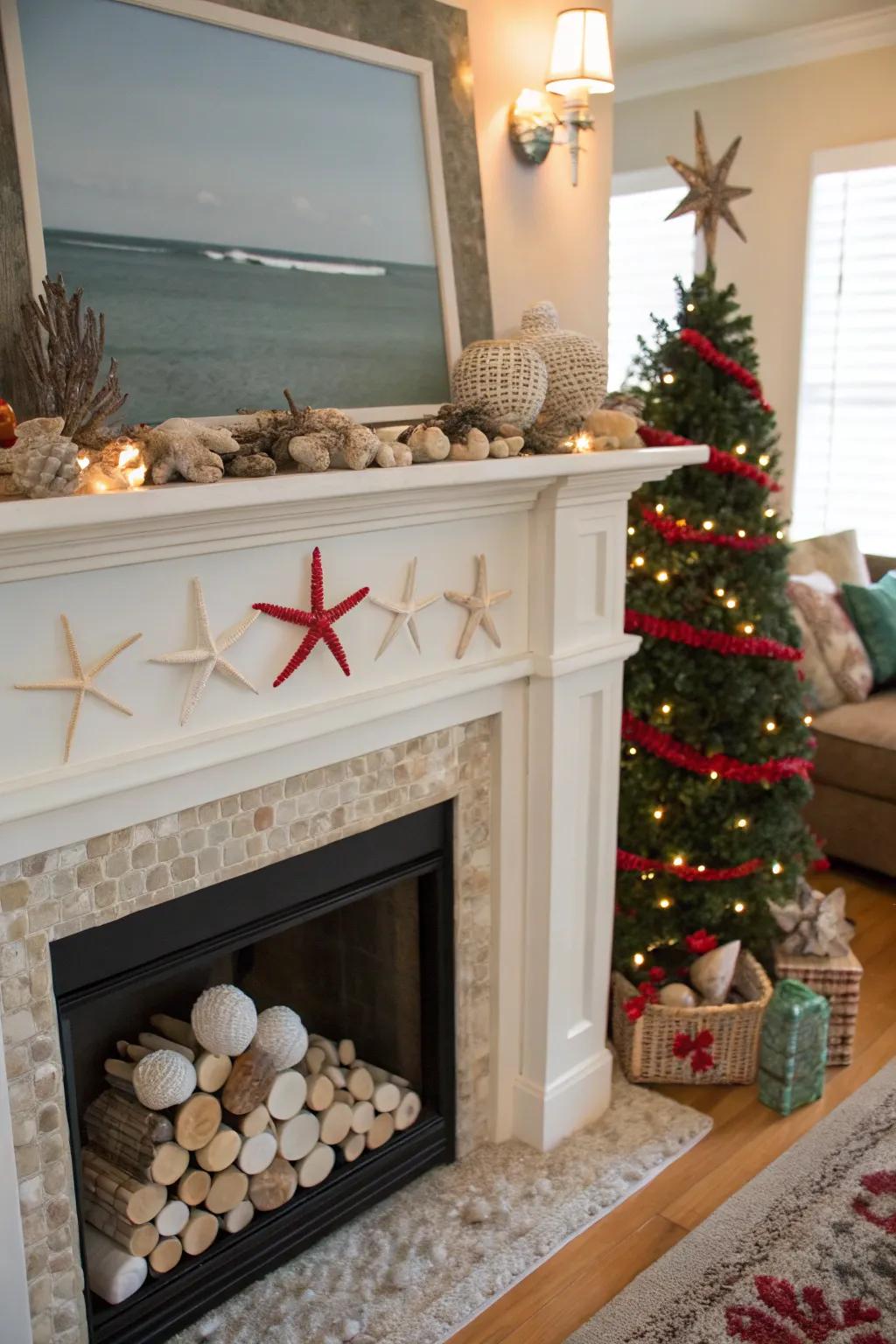 Maritime components contribute a seaside twist to Christmas.