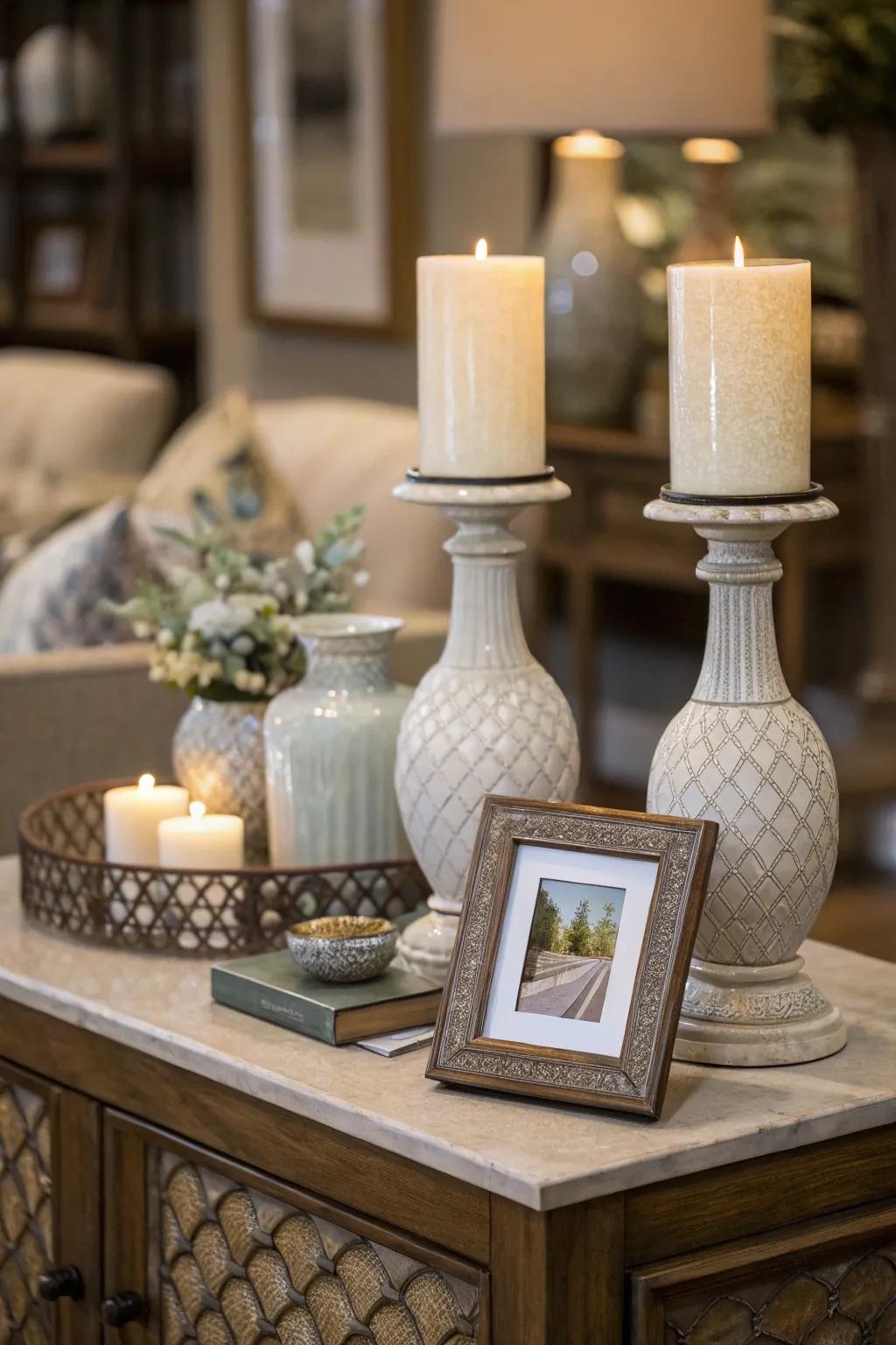 Symmetrical arrangements bring balance.