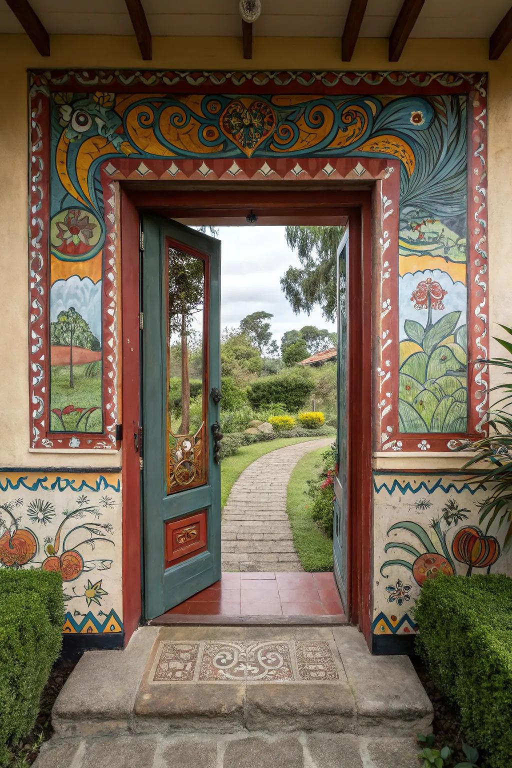 A front door turns into a canvas for creative expression.