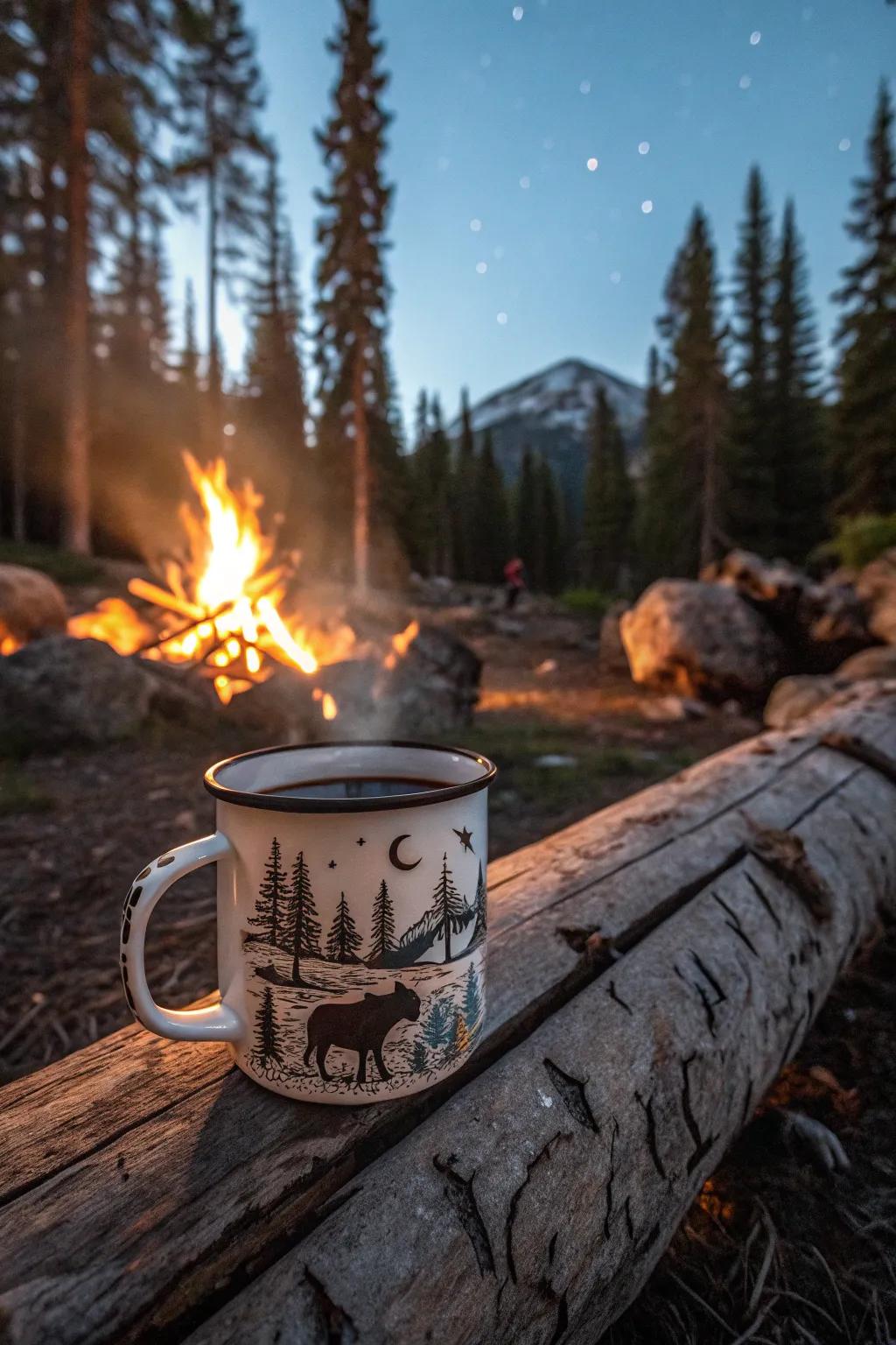 Enjoy a drink with a mug for the outdoors.