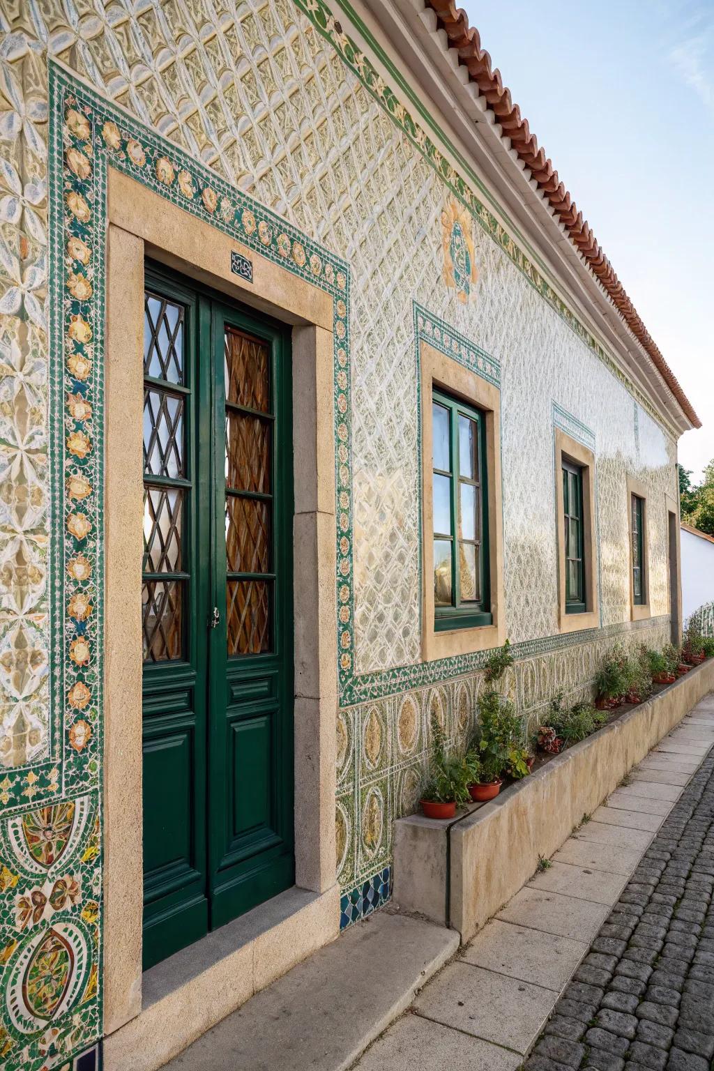 Patterned cladding and borders add character and accents.