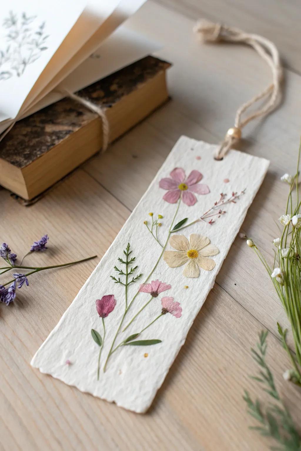 Capture the essence of nature with this charming, handcrafted floral page marker&mdash;perfect for adding a touch of whimsy to your reading adventures.