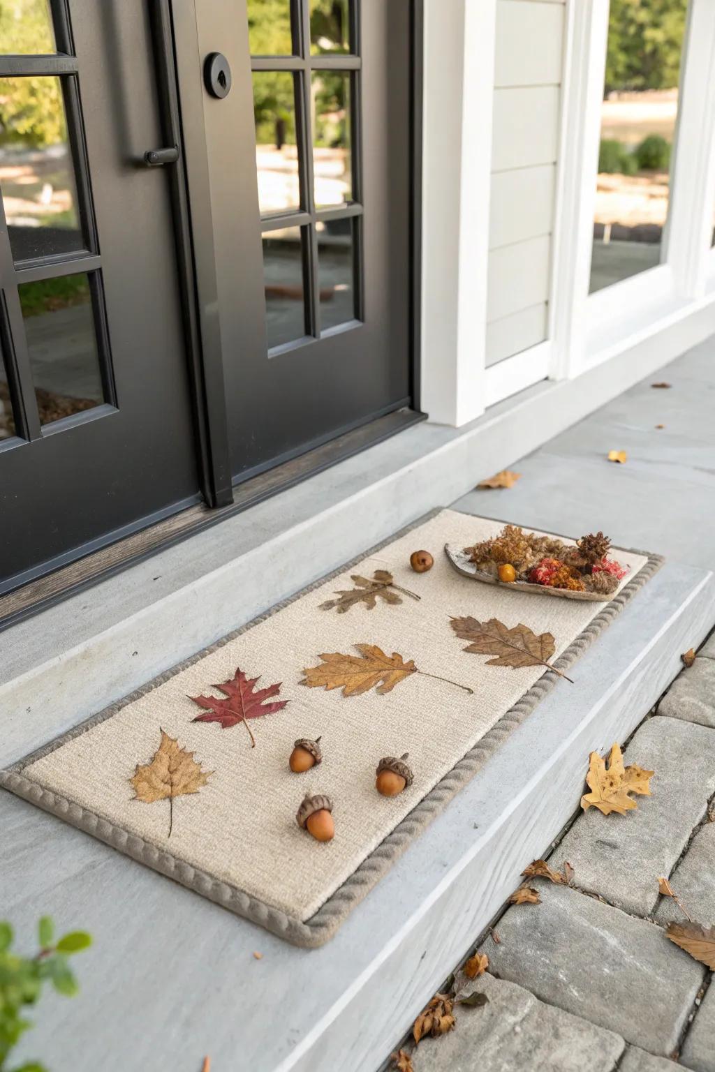 A minimalist doormat offering a chic, understated welcome.
