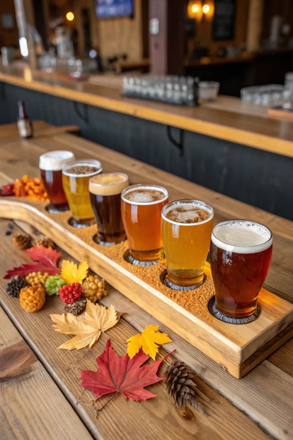 A craft beer selection offers a taste of fall in every bottle.