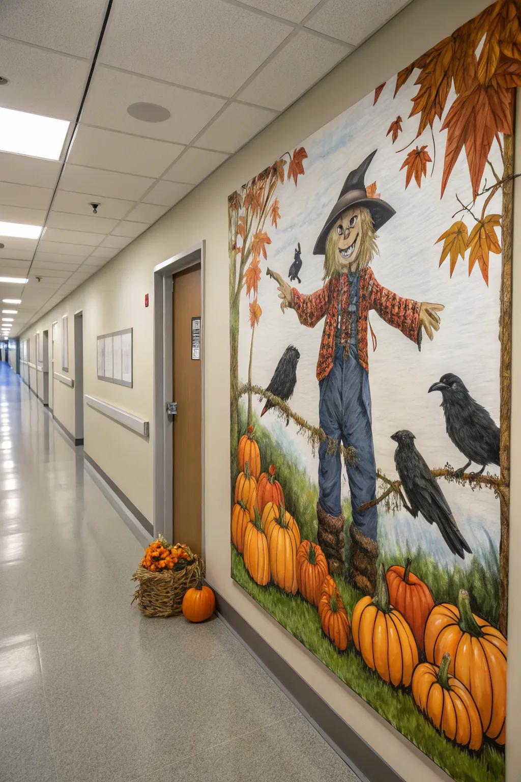 A fun scarecrow introduces charm and fun to fall decor.