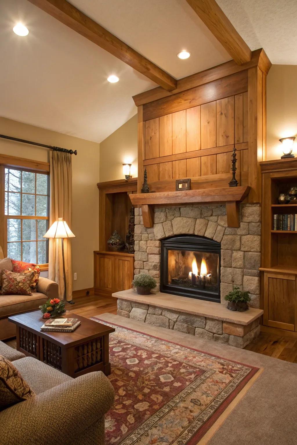 Wooden frames provide an inviting, finished appearance.