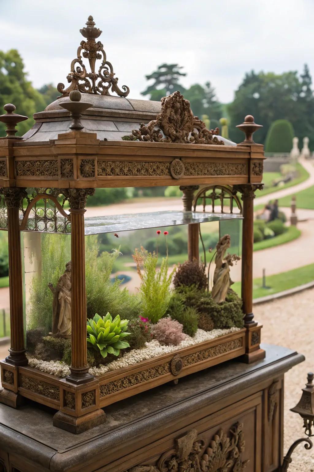 Capture the timeless elegance of a Victorian garden in your aquarium.