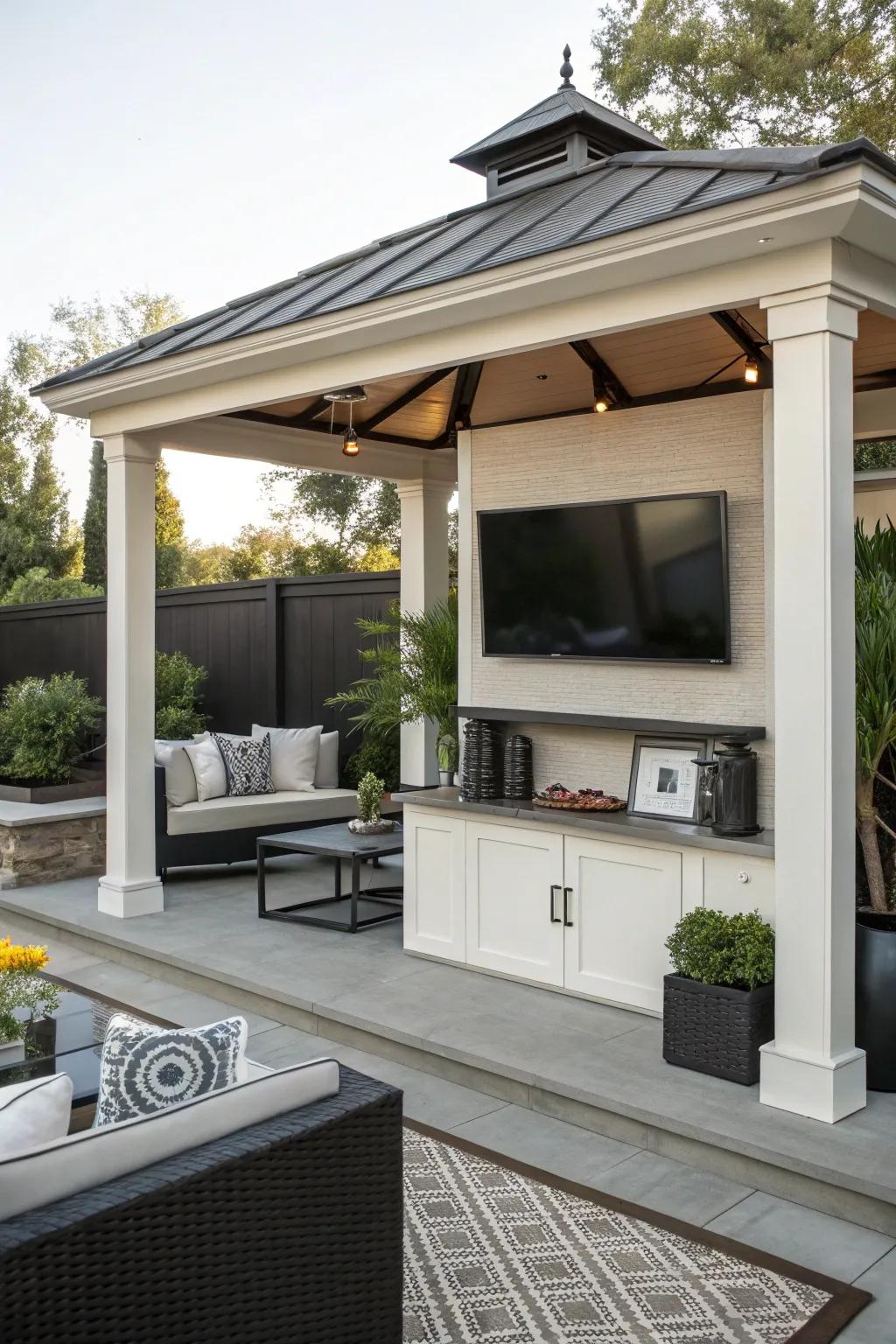 Floating shelves provide a sleek, modern substitute for TV mounting.