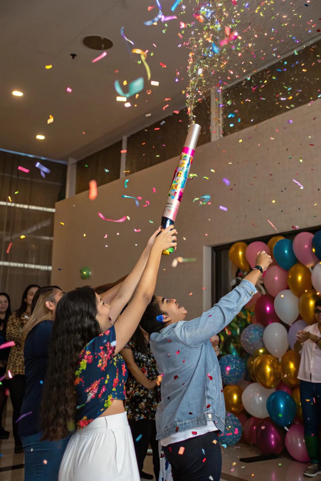 Add excitement to your gender reveal with a confetti celebration.