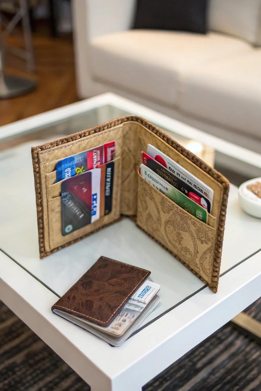 Gift card holders maintain multiple cards structured and elegant.